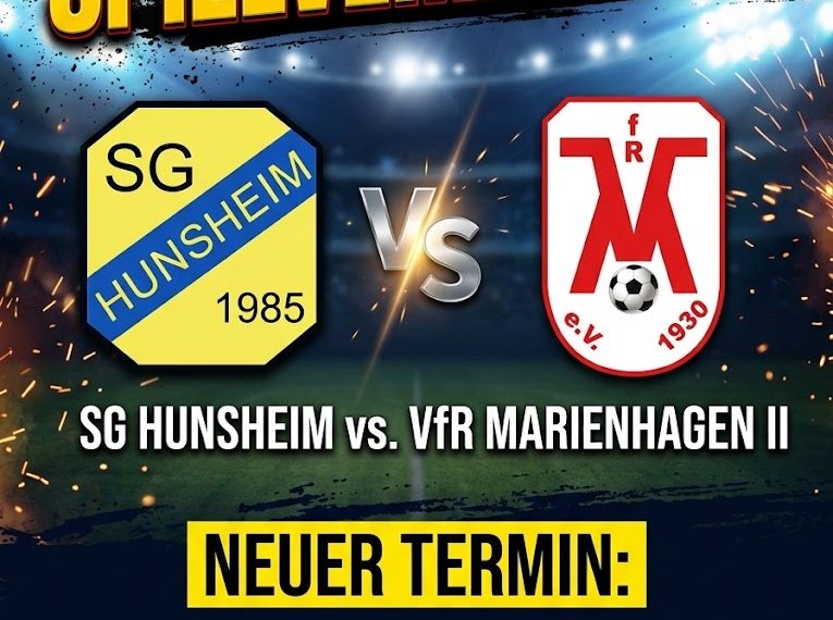 Spielverlegung: Heimspiel gegen VfR Marienhagen II auf Mittwochabend verlegt